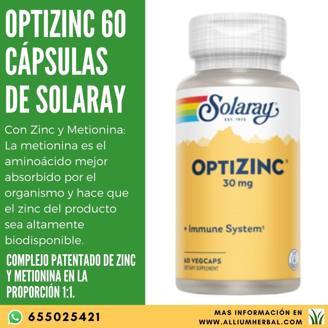 Optizinc (Zn + B6) 60 cápsulas de Solaray