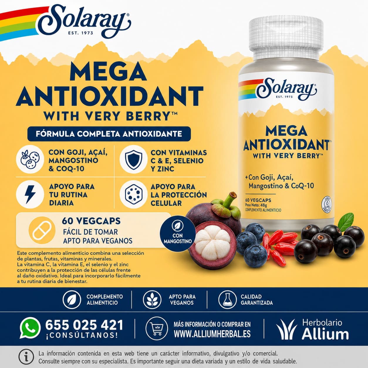 SOLARAY MEGAANTIOXIDANT 60CAPS BANNER
