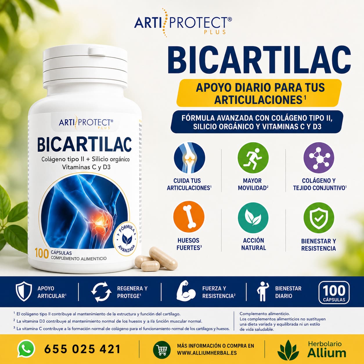 Bicartilac 100 cápsulas de Intersa Articulaciones fuertes Bicartilac 100 cápsulas de Intersa Articulaciones fuertes