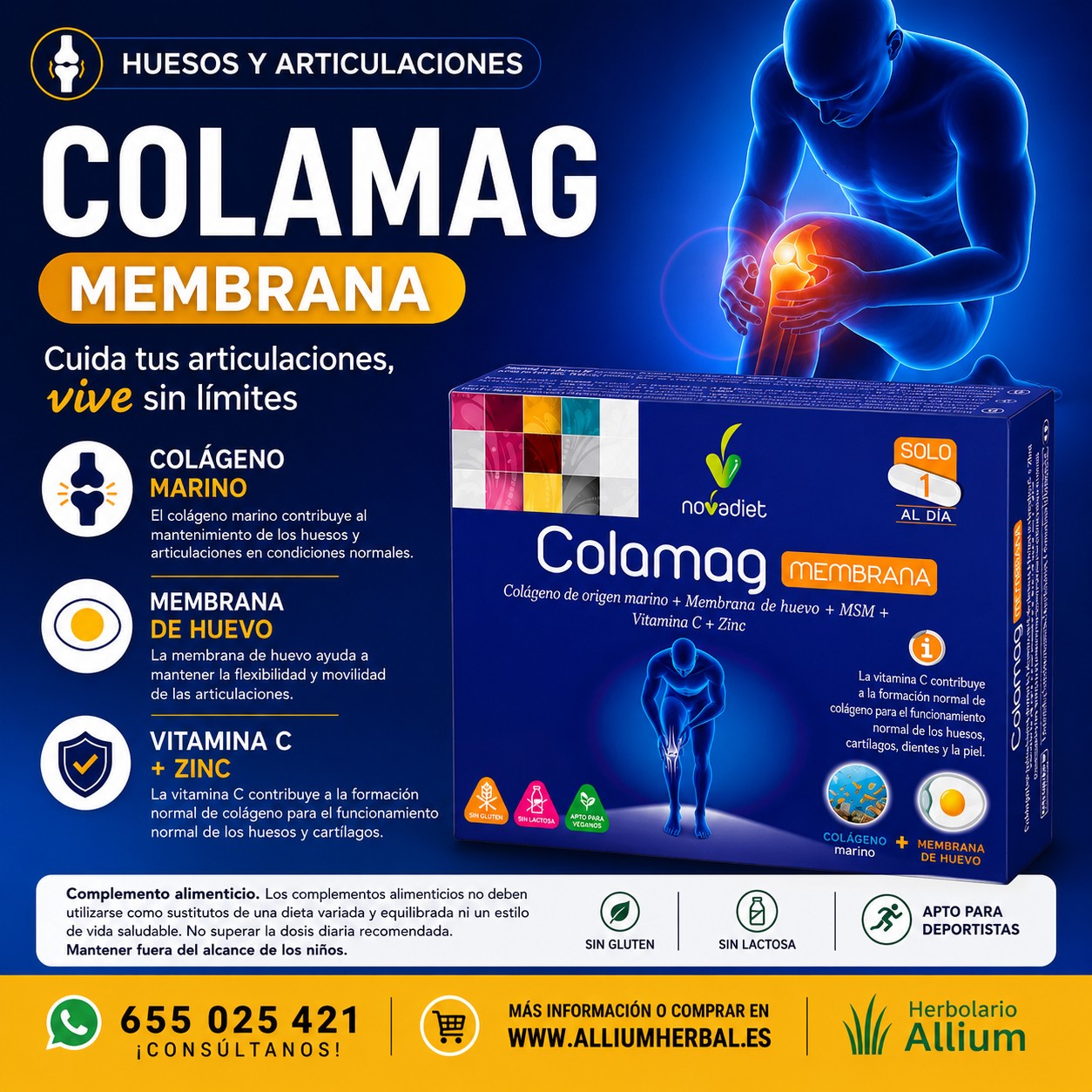 Colamag Membrana 30 cápsulas Novadiet Cuida tus articulaciones Colamag Membrana 30 cápsulas Novadiet Cuida tus articulaciones