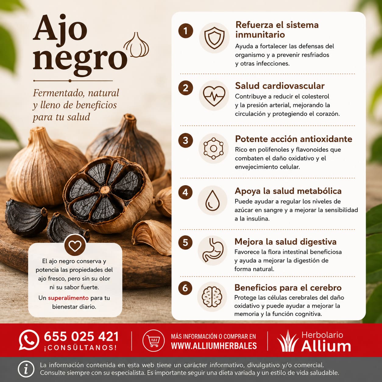 Propiedades del ajo negro
