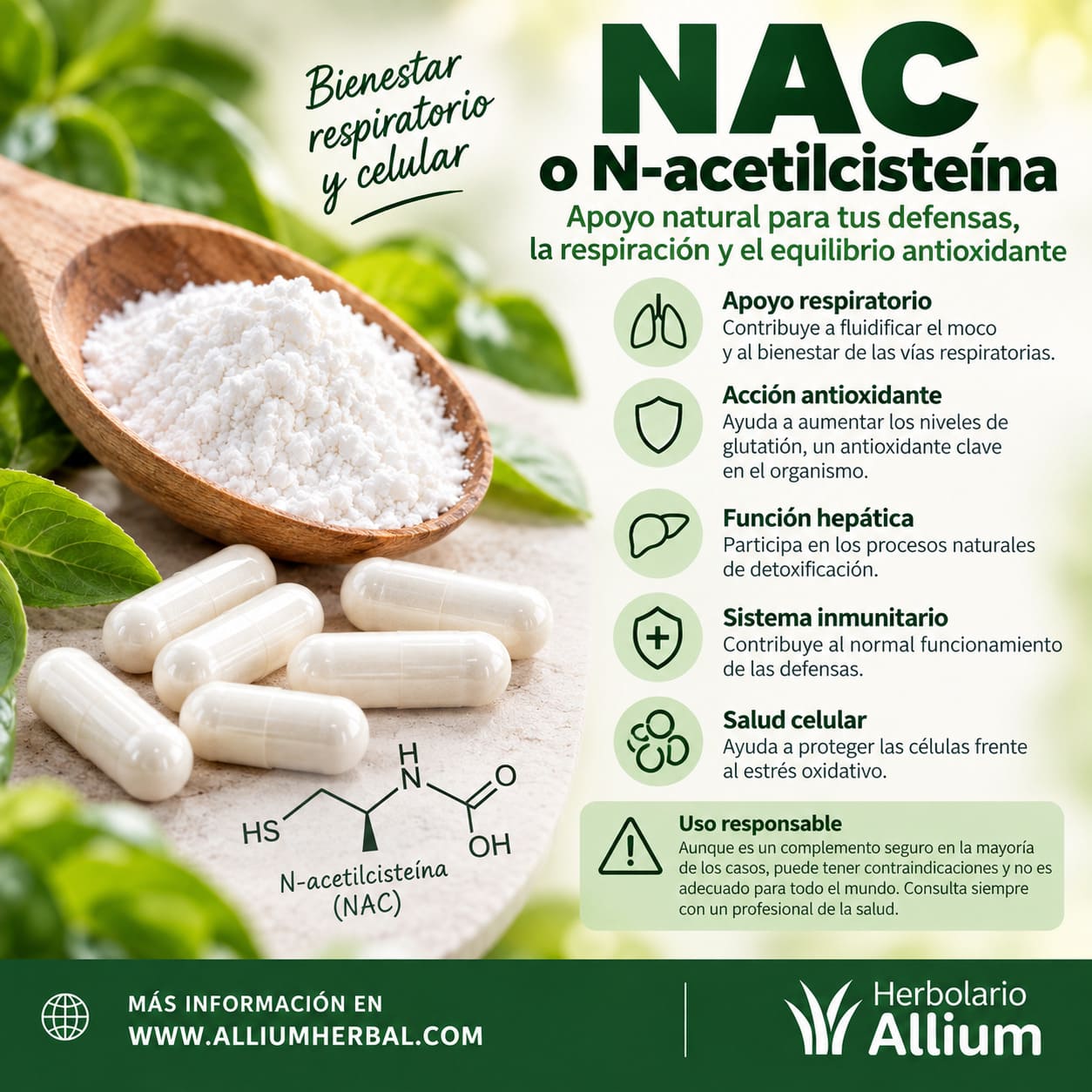 Propiedades de N-Acetilcisteína o NAC