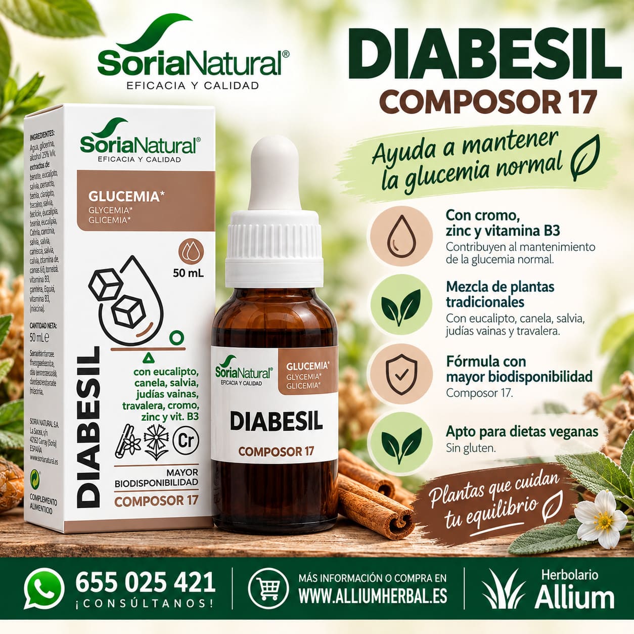 Comprar Diabesil Composor 17 de Soria Natural en Allium Herbal