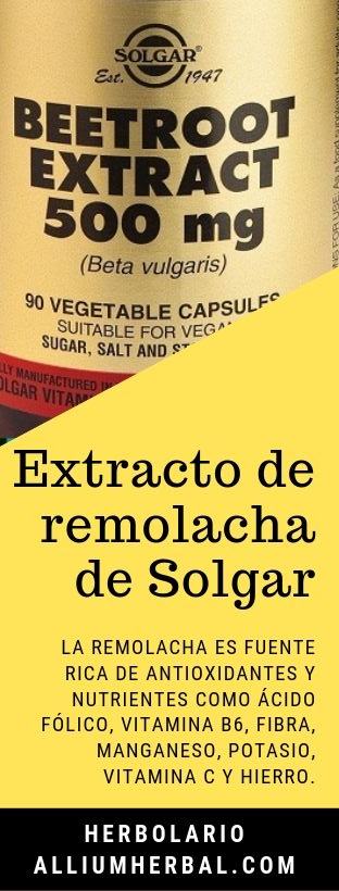 Remolacha extracto 500 mg (beta vulgaris) 90 cápsulas de Solgar
