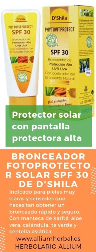 Bronceador fotoprotector solar SPF 30 100 ml de D'Shila Phytovit