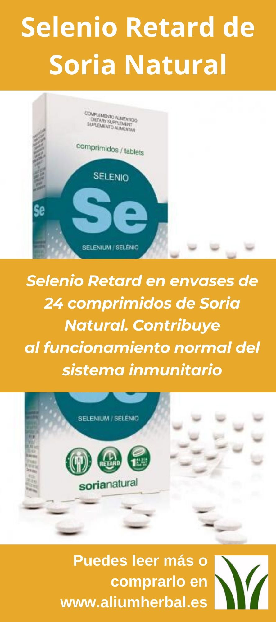 Selenio Retard 24 comprimidos de Soria Natural