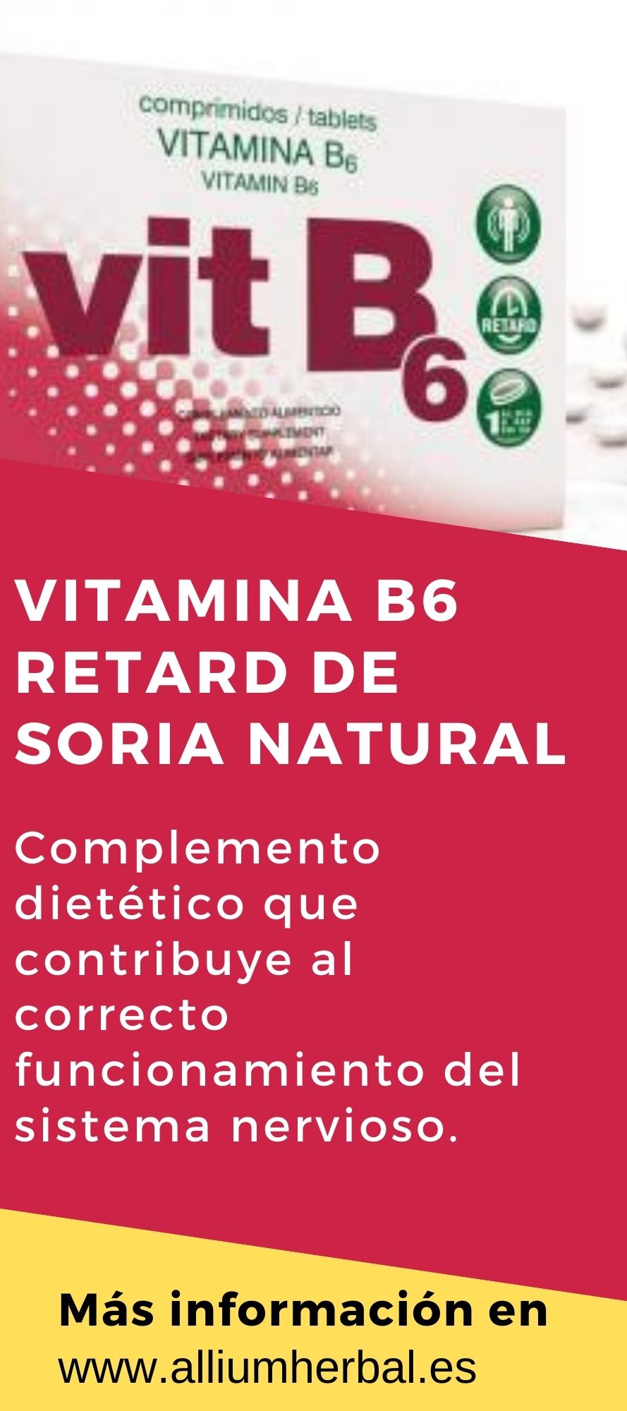 Vitamina B6 Retard 48 comprimidos de Soria Natural