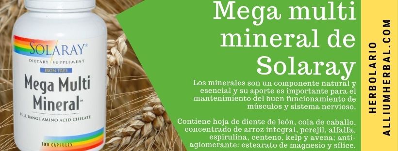Mega multi mineral 120 cápsulas vegetales de Solaray