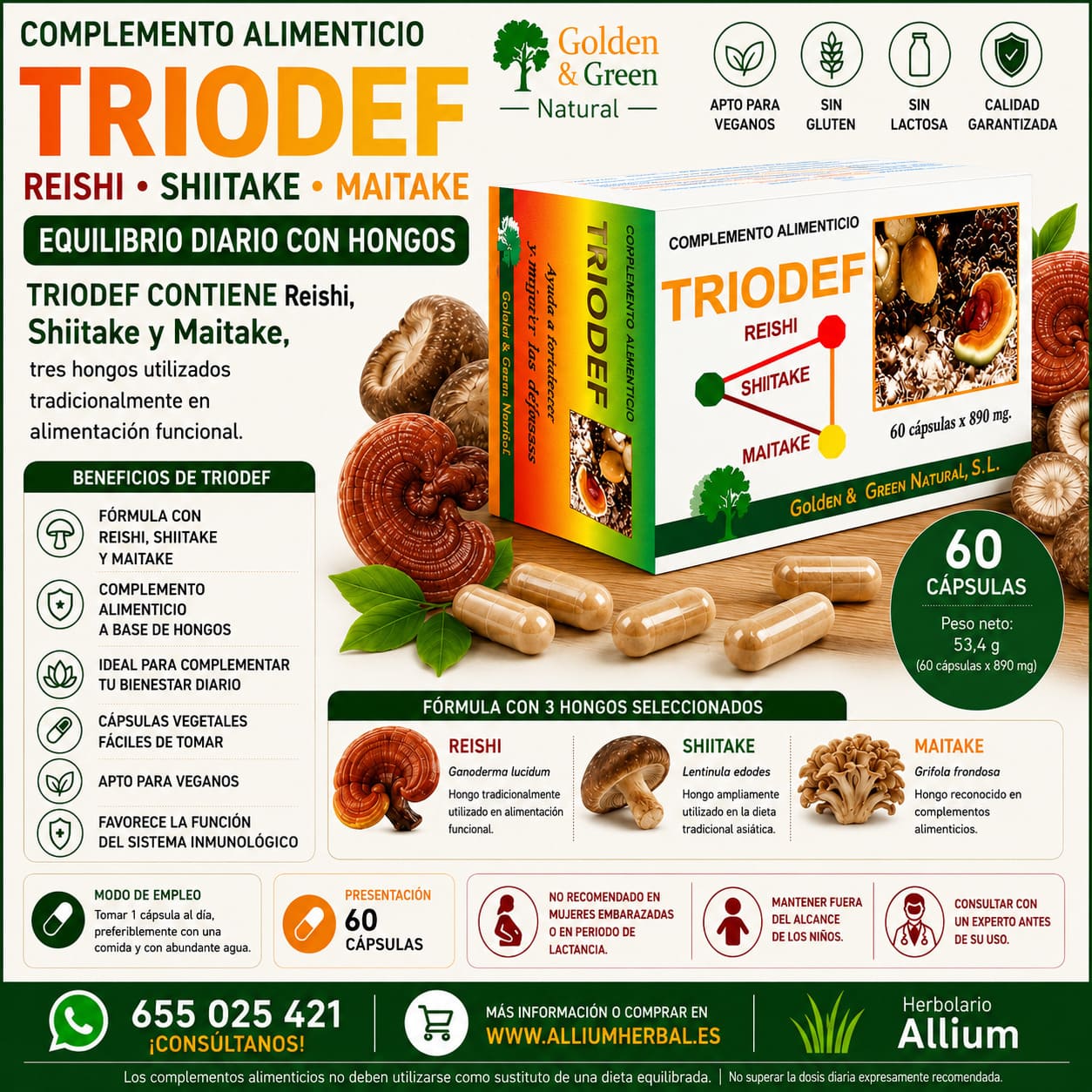 Triodef 60 cápsulas de Golden Green