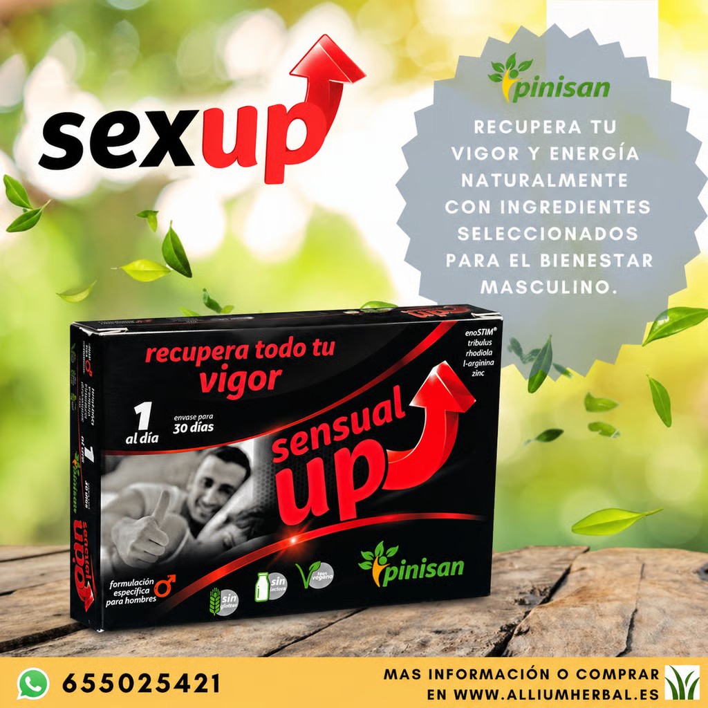 Sensual Up 30 cápsulas de Pinisan con L-Arginina, zinc, tribulus y rhodiola Equilibrio metabólico y bienestar general