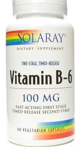 Vitamina B6 100 miligramos acción retardada 60 cápsulas de Solaray