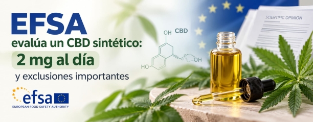 EFSA eval&uacute;a un CBD sint&eacute;tico: 2 mg al d&iacute;a y exclusiones importantes