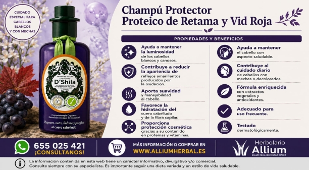 Champ&uacute; de retama con vid roja, recupera y potencia el color de tu cabello
