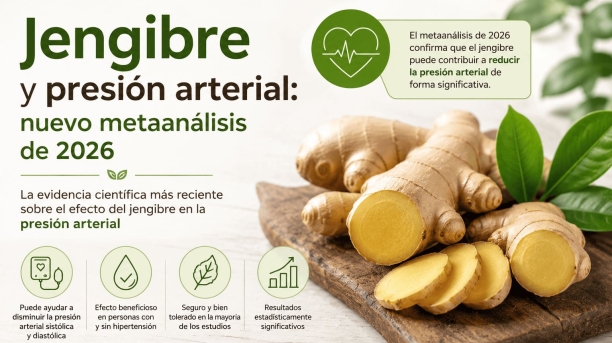 Jengibre y presi&oacute;n arterial: nuevo metaan&aacute;lisis de 2026