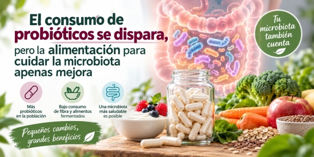 El consumo de probi&oacute;ticos se dispara, pero la alimentaci&oacute;n para cuidar la microbiota apenas mejora