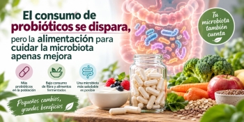 El consumo de probi&oacute;ticos se dispara, pero la alimentaci&oacute;n para cuidar la microbiota apenas mejora