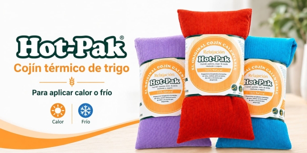 Hot-Pak: coj&iacute;n t&eacute;rmico de trigo para aplicar calor o fr&iacute;o