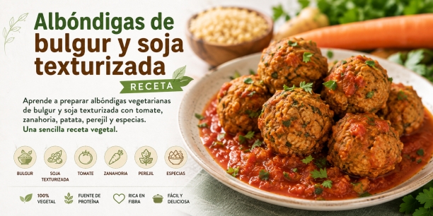 Alb&oacute;ndigas vegetarianas de bulgur y soja texturizada
