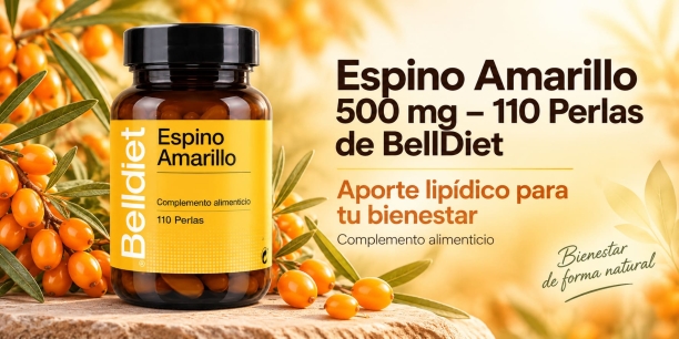 Espino Amarillo 500 mg de BellDiet: aporte lip&iacute;dico en perlas para el bienestar